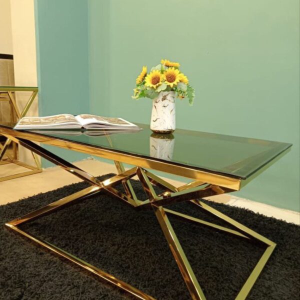 تربيزاة سنتر استانلس 304 مختوممقاس 100سم *60سم ارتفاع 45 سم بالزجاج فاميه 6ملى