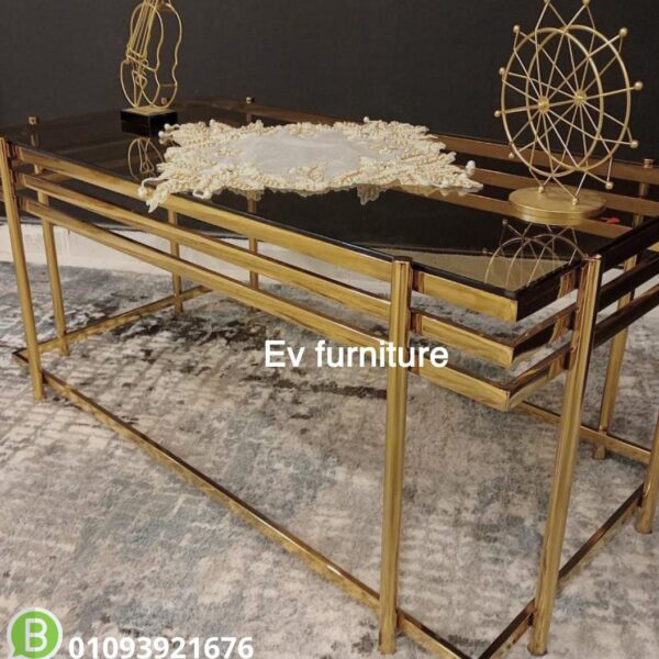 تربيزاة سنتر استانلس 304 مختوم مقاس 100سم *60سم ارتفاع 45 سم بالزجاج فاميه 6ملى