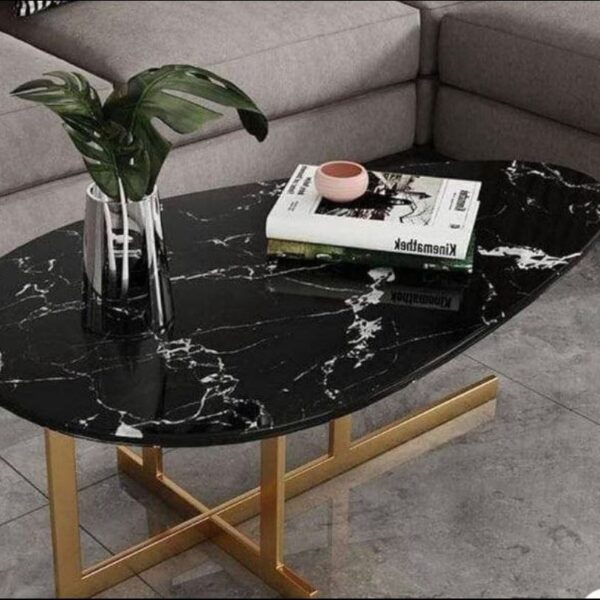 تربيزاة سنتر استانلس 304 مختوم مقاس 110سم *60سم ارتفاع 45 سم بالرخام طبيعى اسود اسبانى